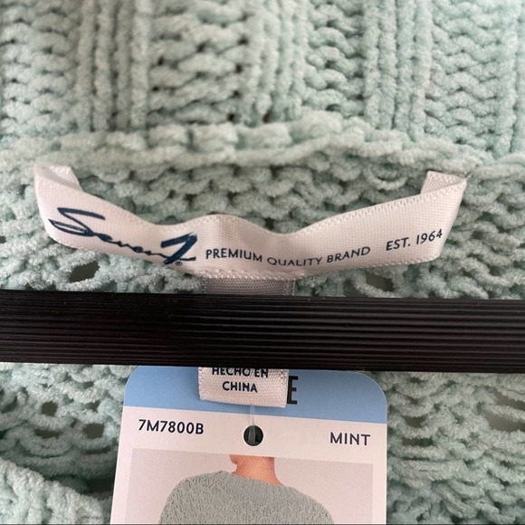 Seven7 Textured Chenille Sweater in Mint L Large - Picture 6 of 10